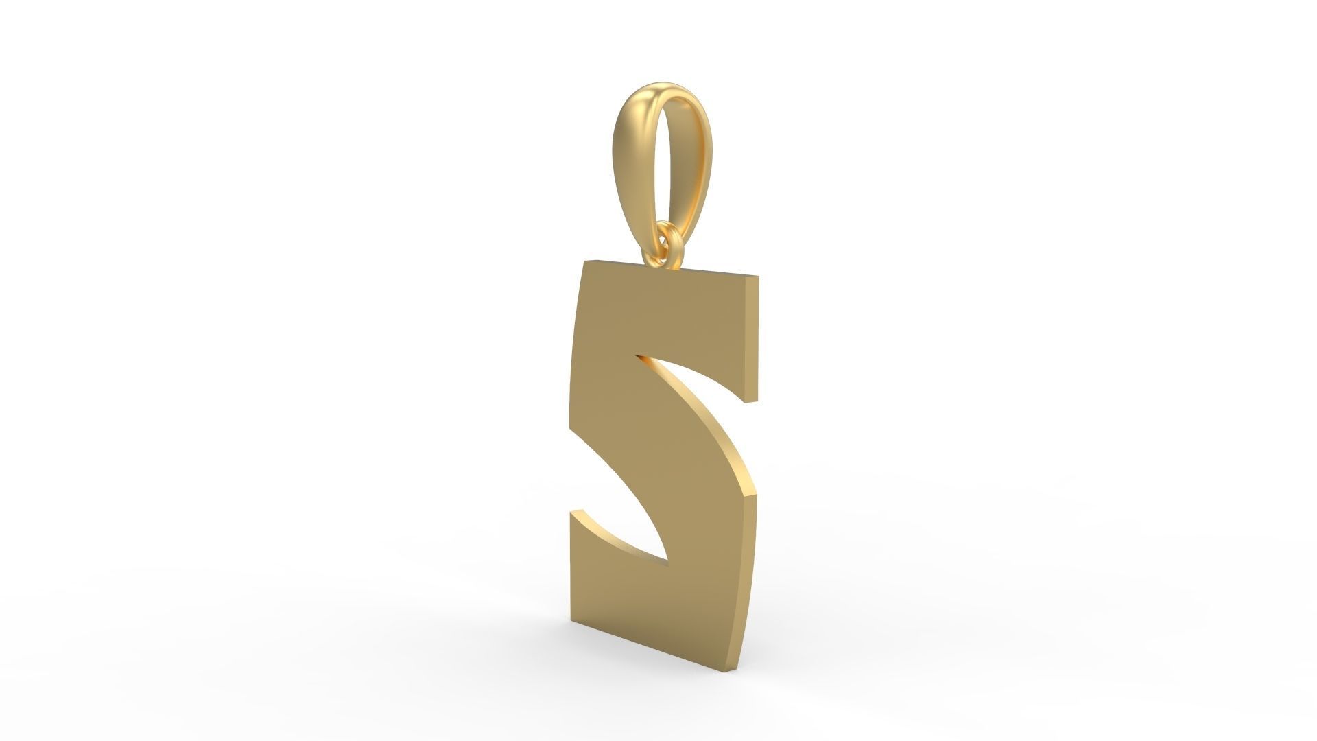 Initial Letters Pendant Halloween Hex S 3D print model_1