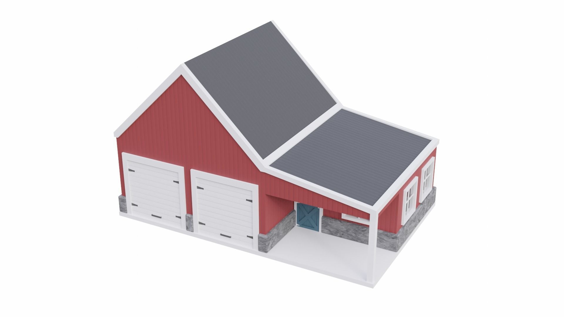 Barn Workshop 3 Low-poly 3D model_7