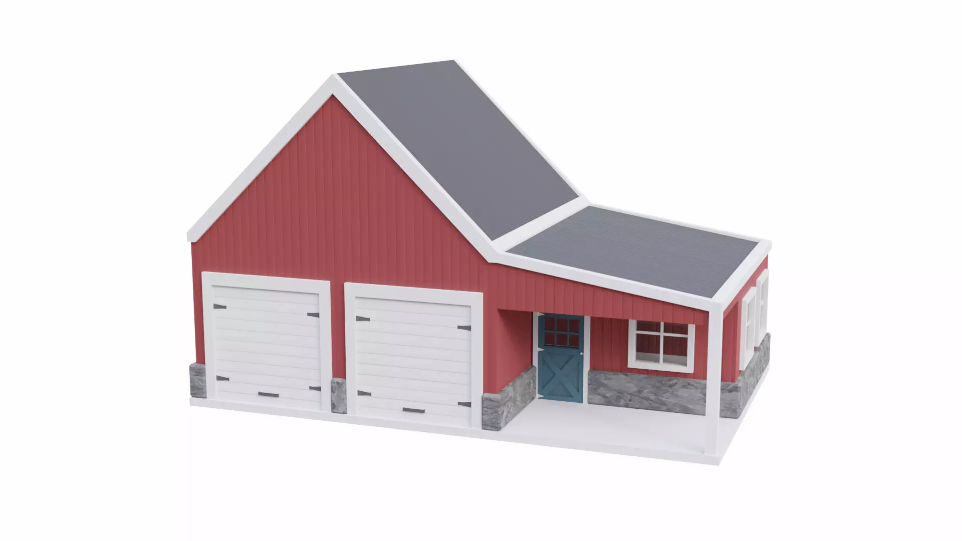 Barn Workshop 3 Low-poly 3D model_0
