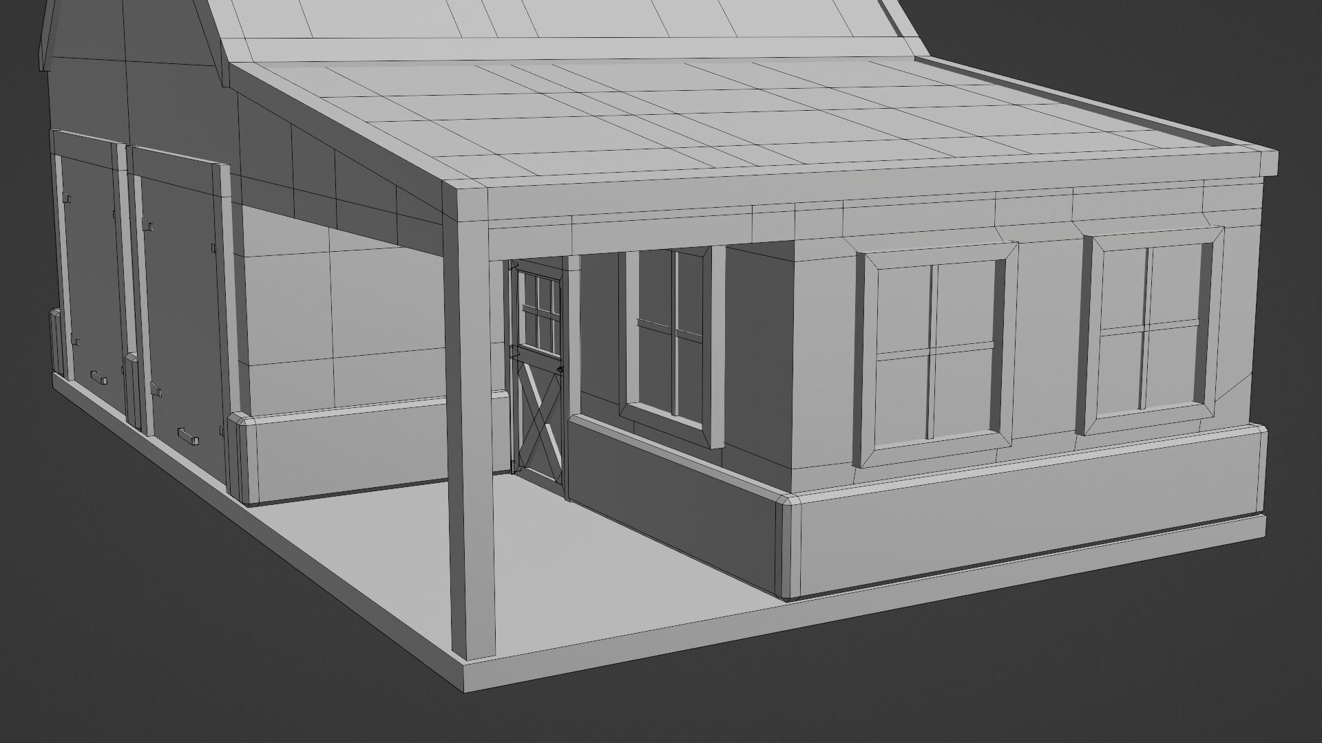 Barn Workshop 3 Low-poly 3D model_17