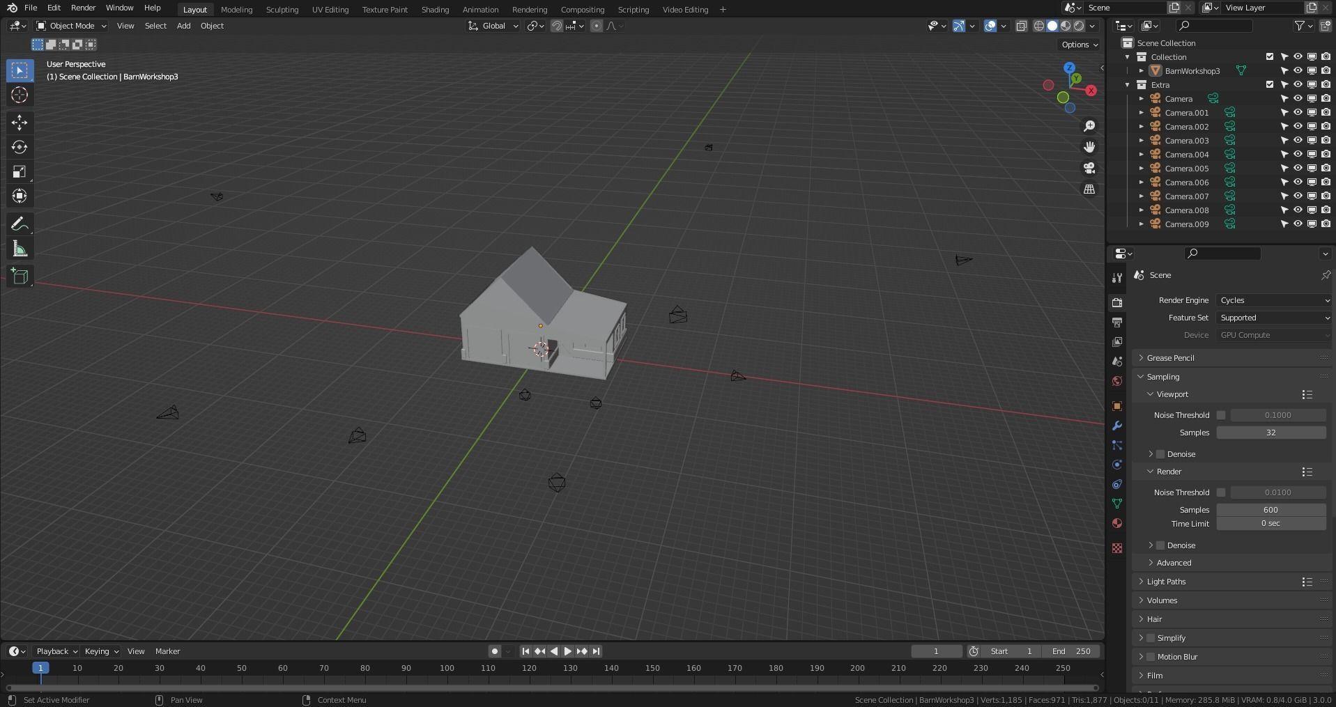 Barn Workshop 3 Low-poly 3D model_21