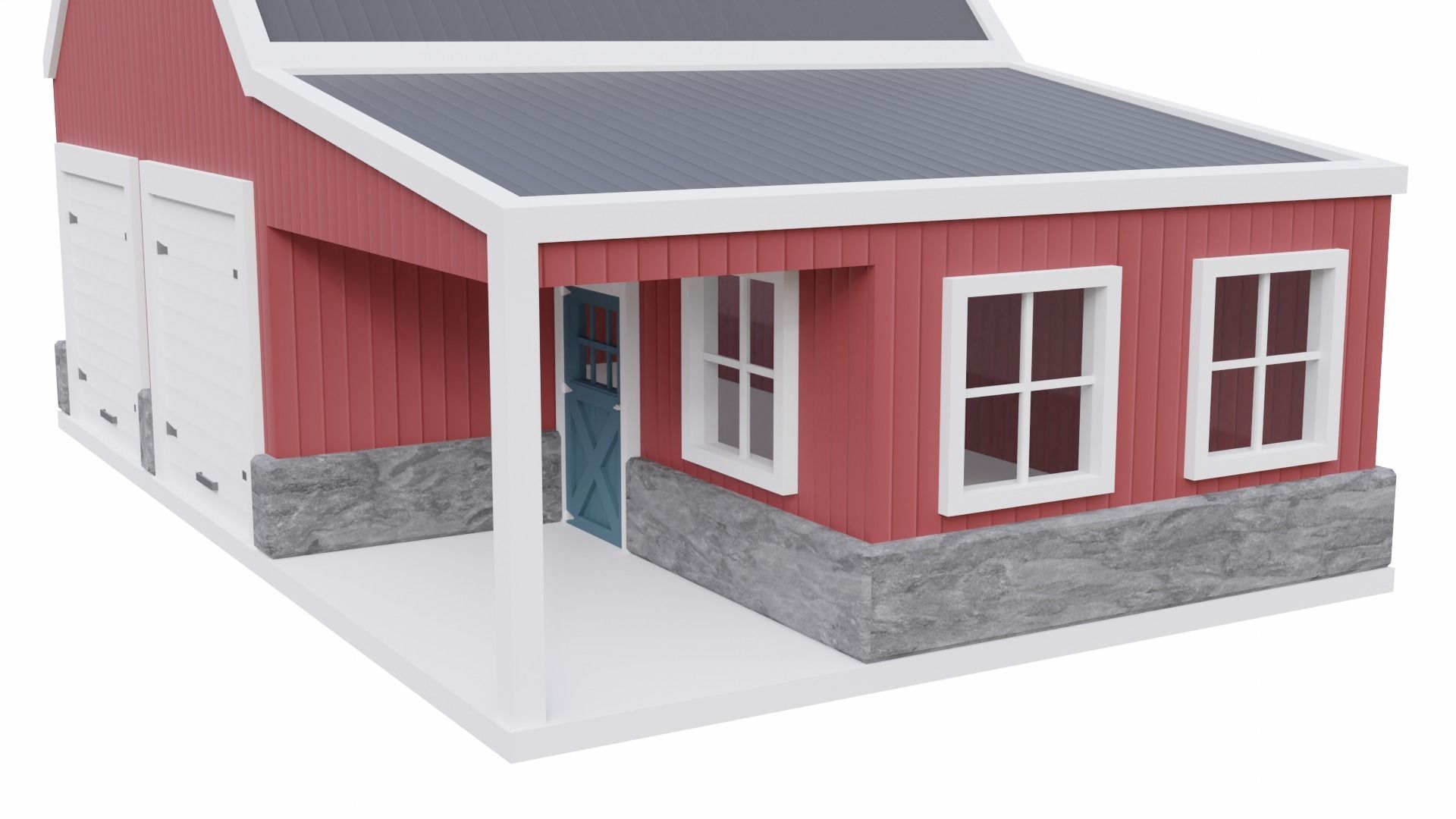 Barn Workshop 3 Low-poly 3D model_8