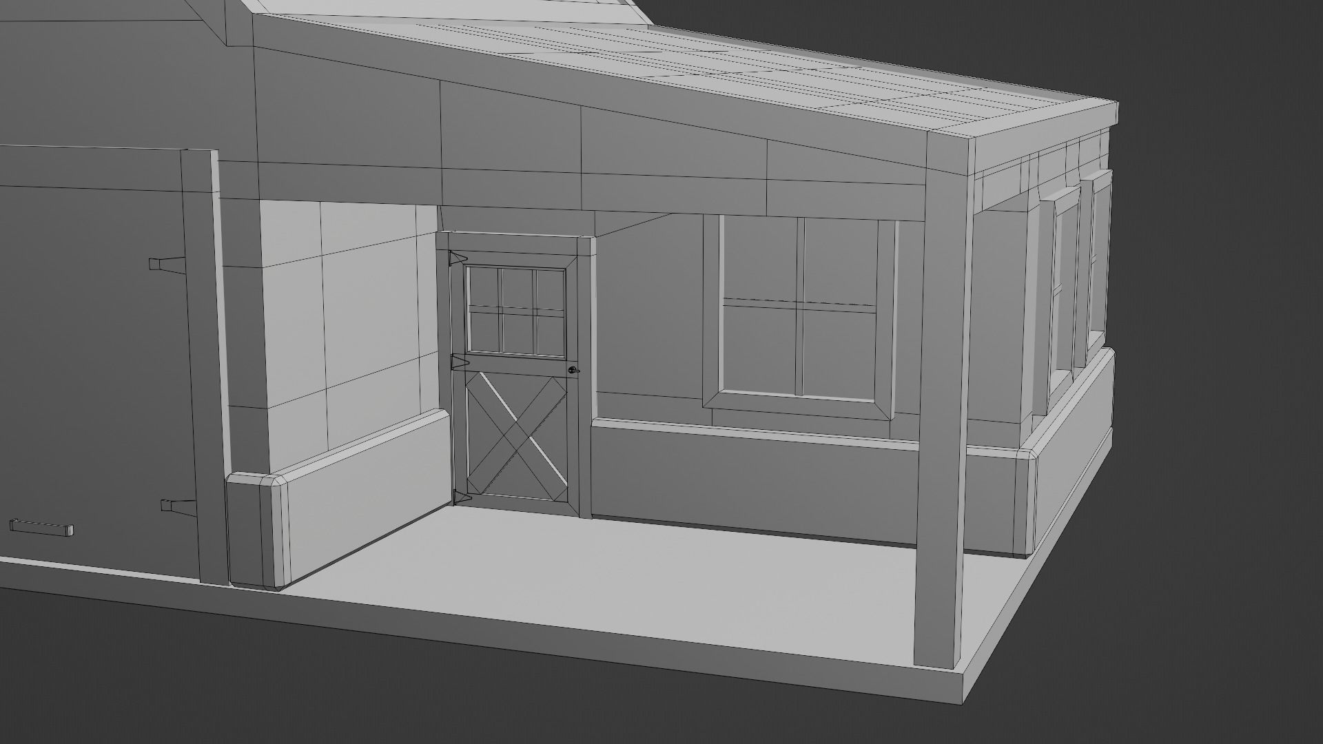 Barn Workshop 3 Low-poly 3D model_16