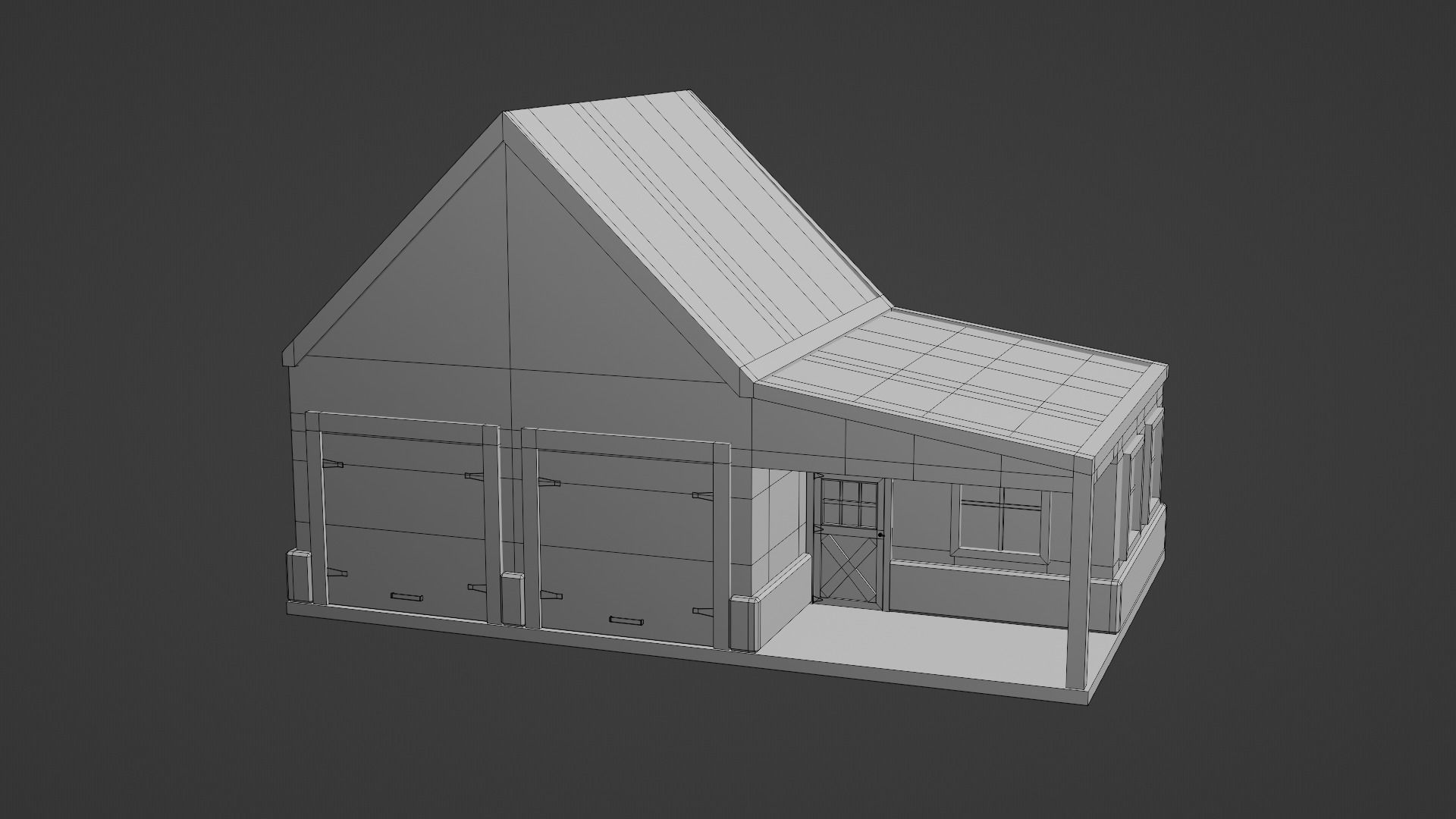 Barn Workshop 3 Low-poly 3D model_12