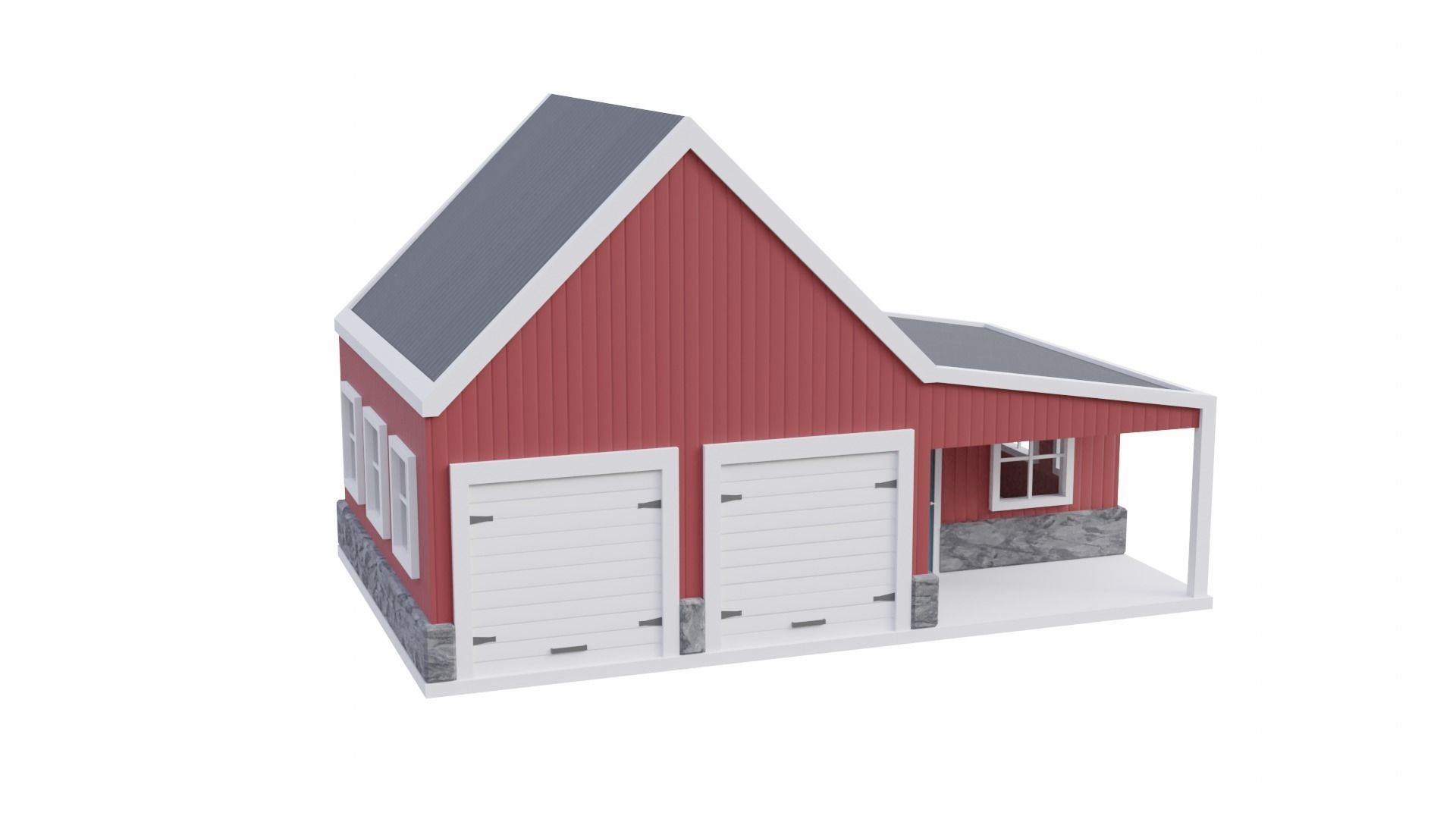 Barn Workshop 3 Low-poly 3D model_4