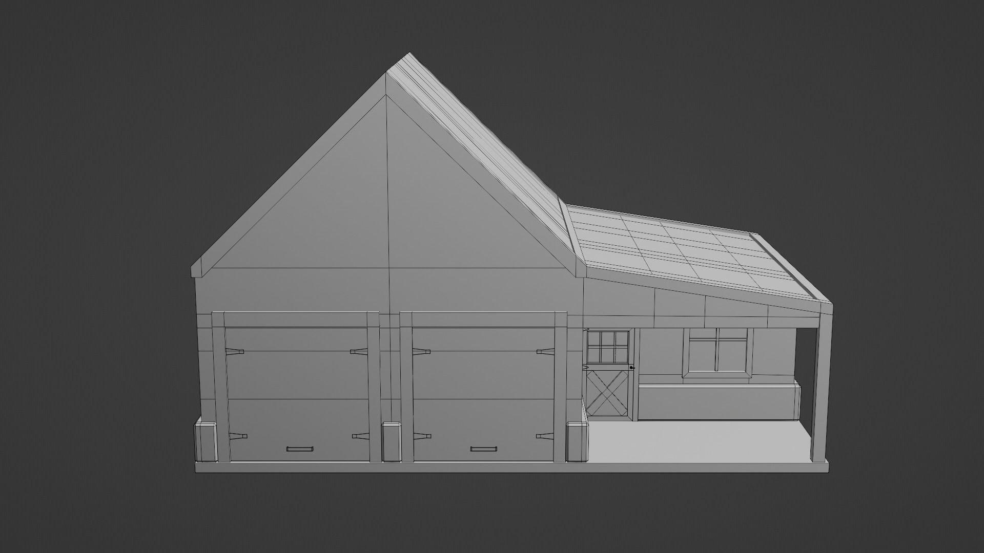 Barn Workshop 3 Low-poly 3D model_13