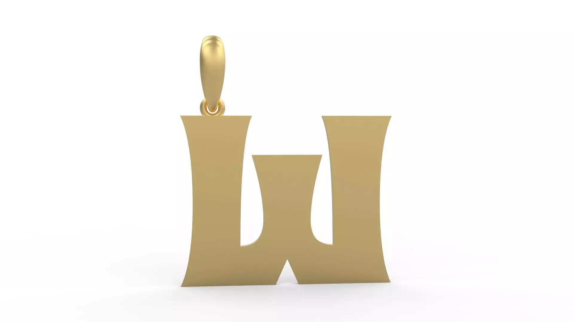 Initial Letters Pendant Halloween Hex W 3D print model_0