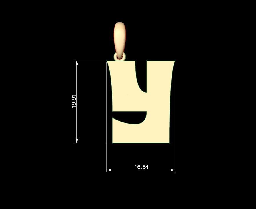 Initial Letters Pendant Halloween Hex Y 3D print model_4