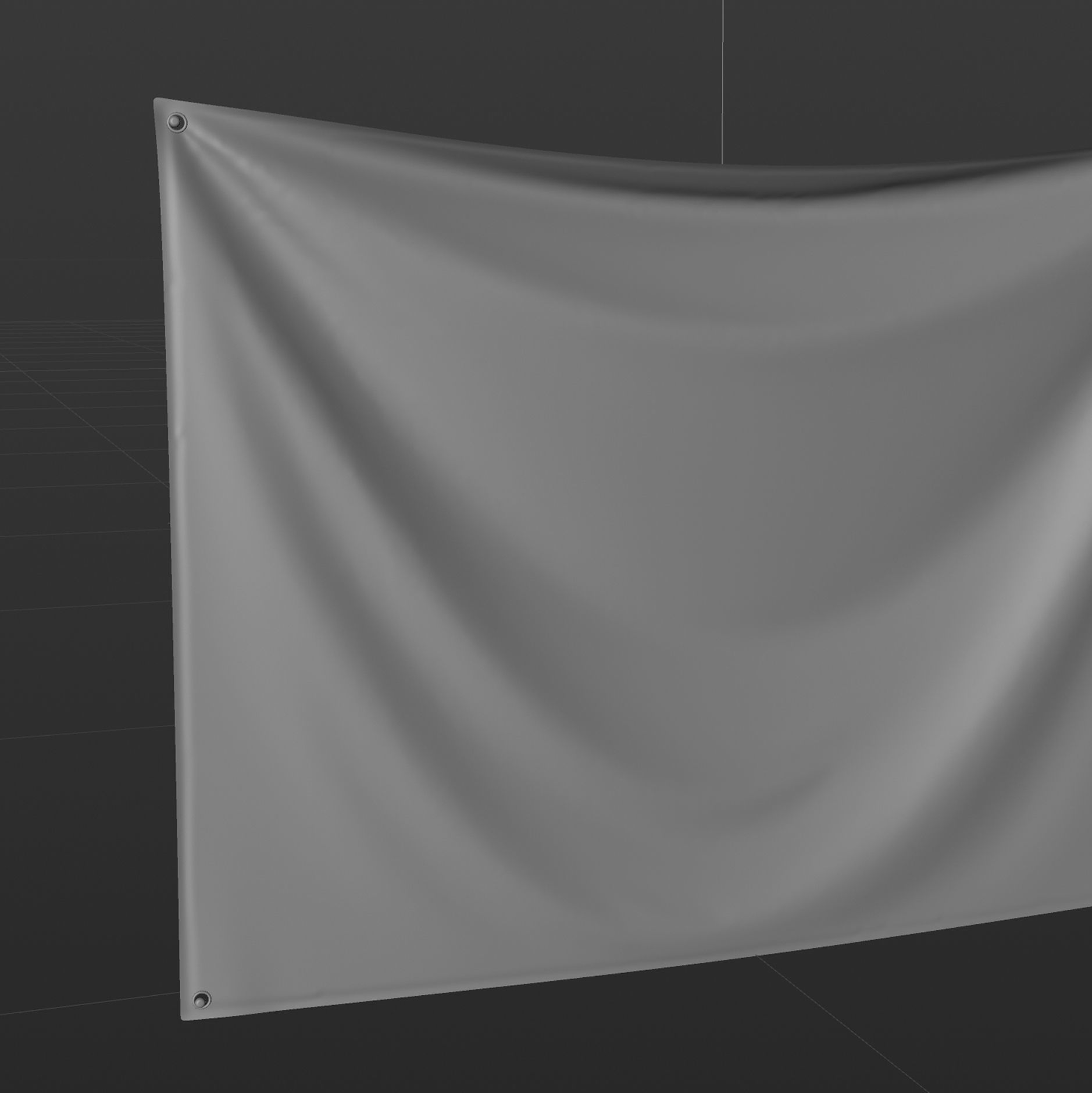 3d Flag Fabric Banner Low-poly 3D model 3D model_2