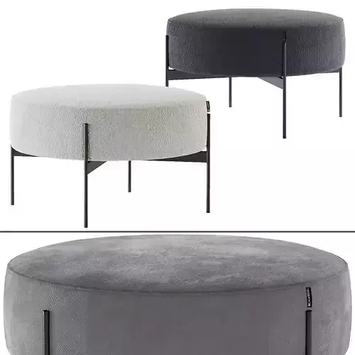 Kardiel Dot Fabric Ottoman 3D model