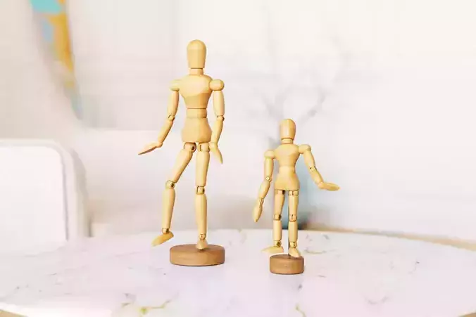 Wooden pose figures