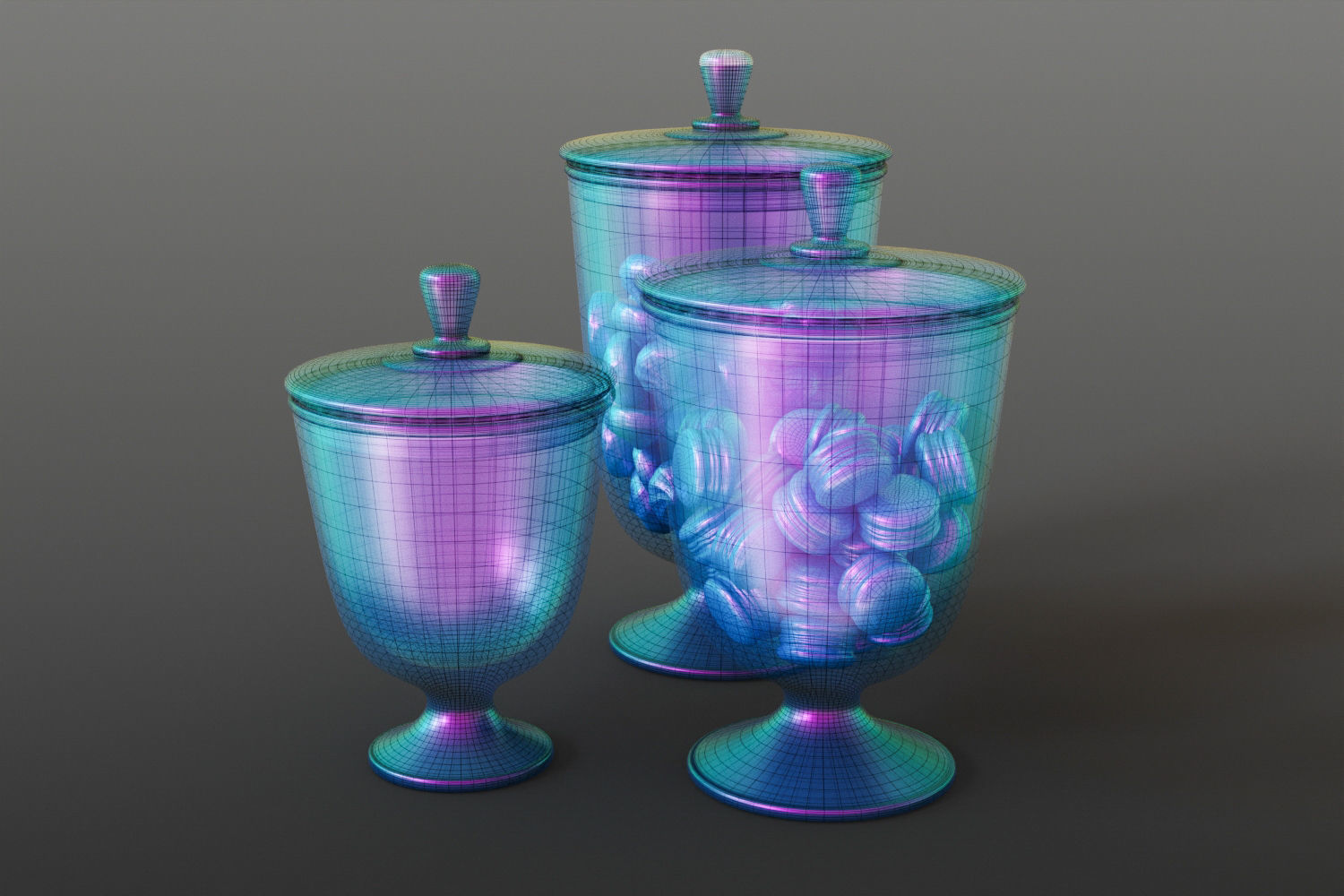 Macarons cookies jar 3D model_13