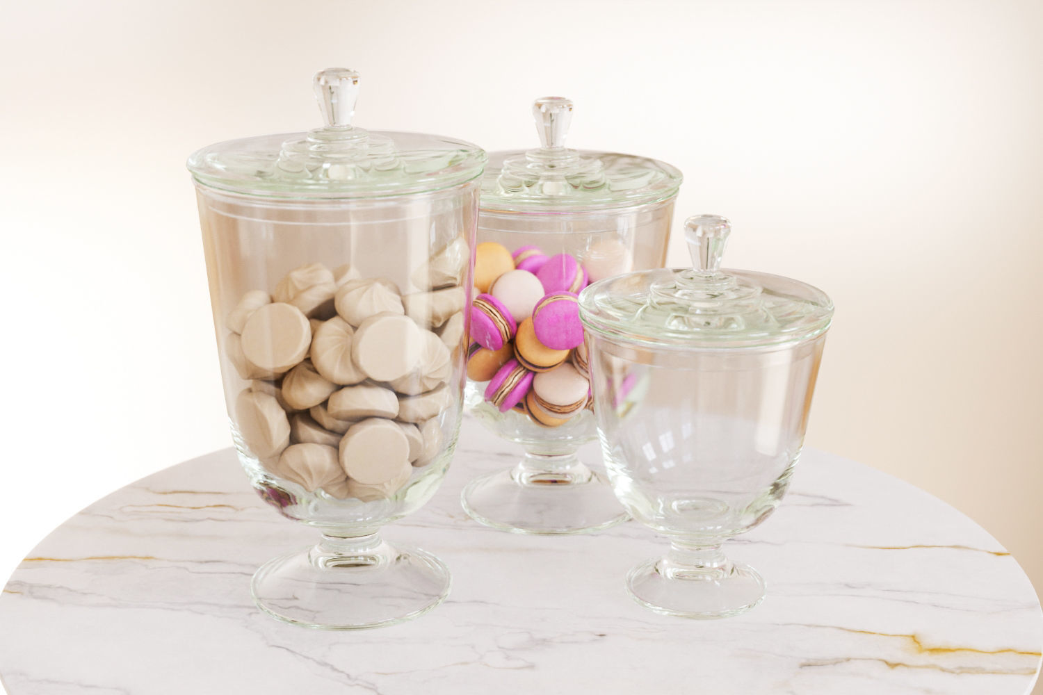 Macarons cookies jar 3D model_4