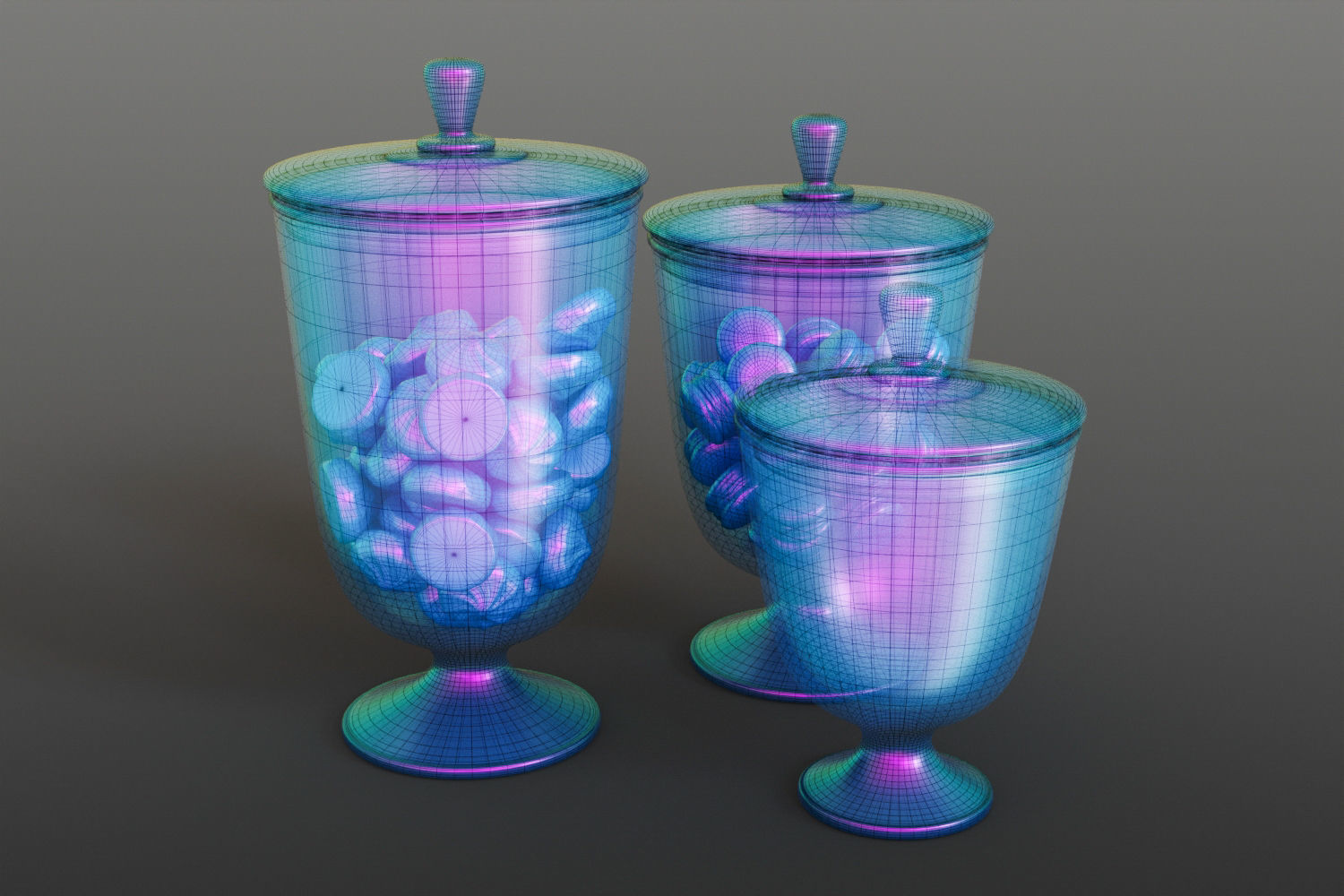 Macarons cookies jar 3D model_12