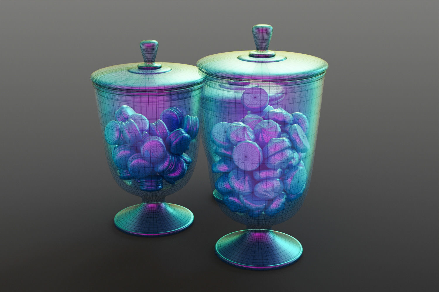 Macarons cookies jar 3D model_11