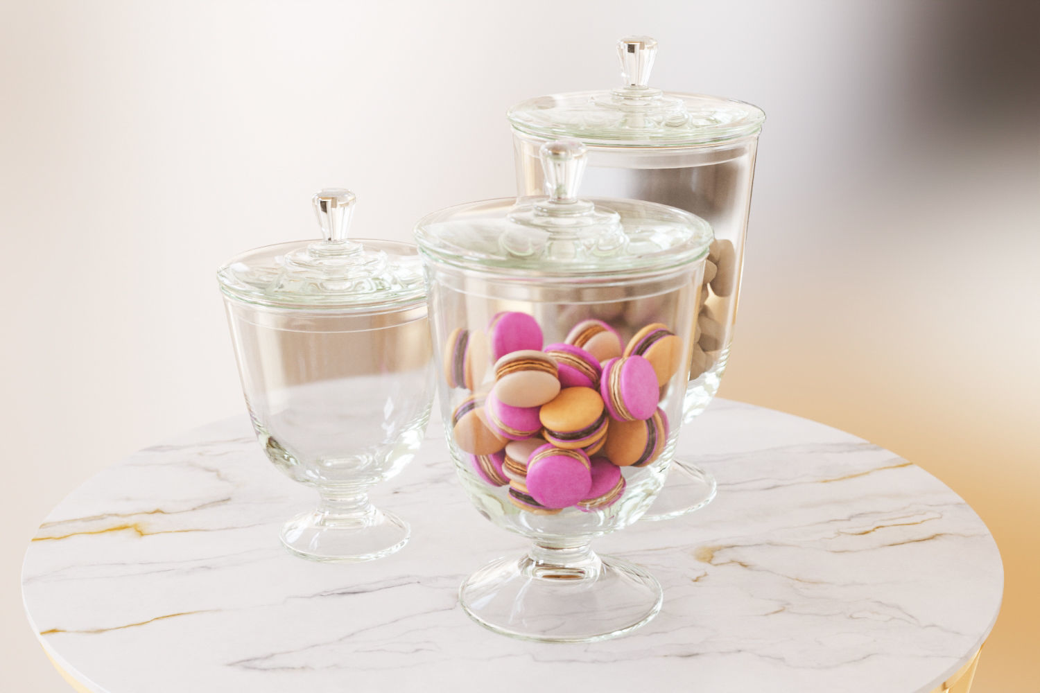 Macarons cookies jar 3D model_2