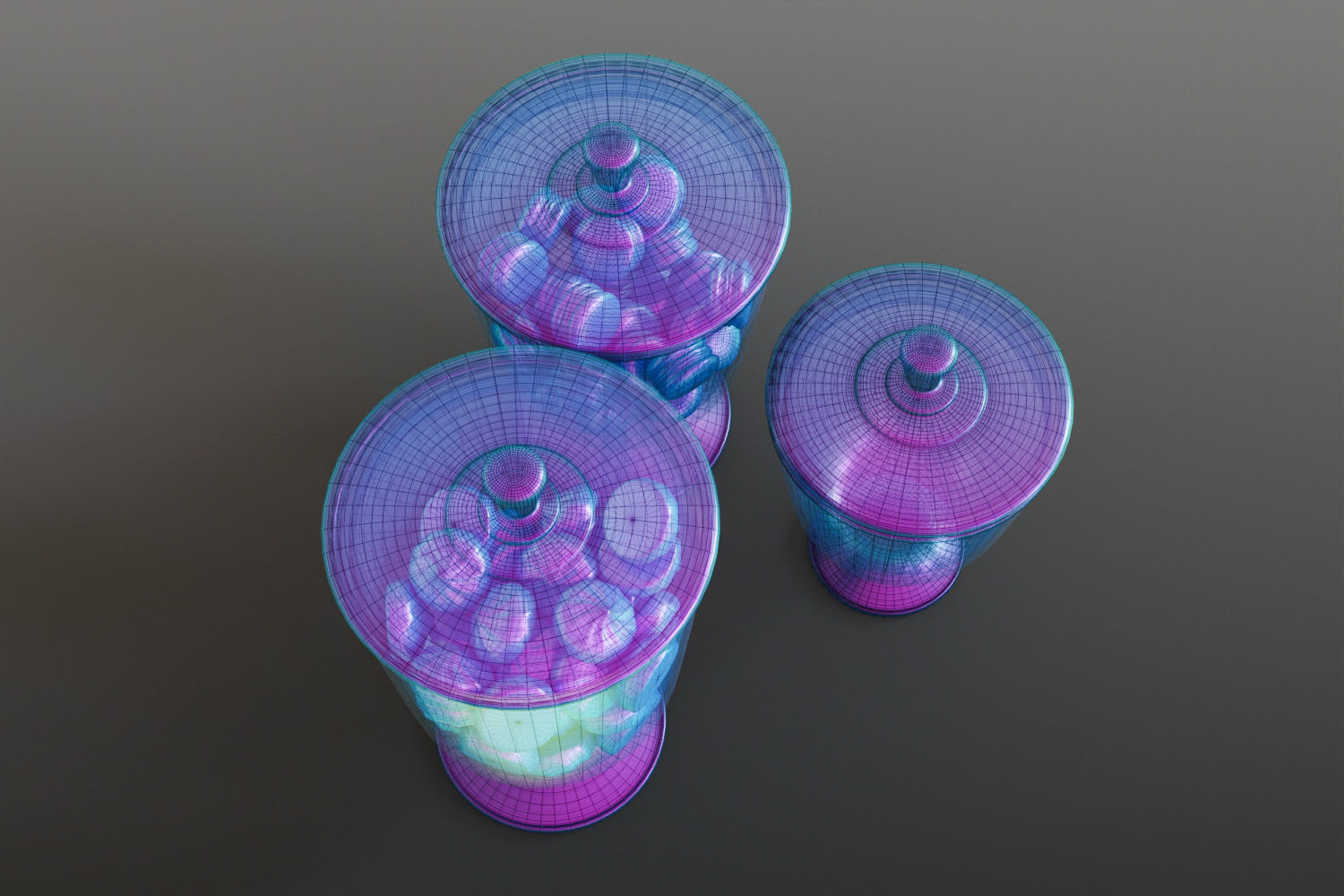 Macarons cookies jar 3D model_14