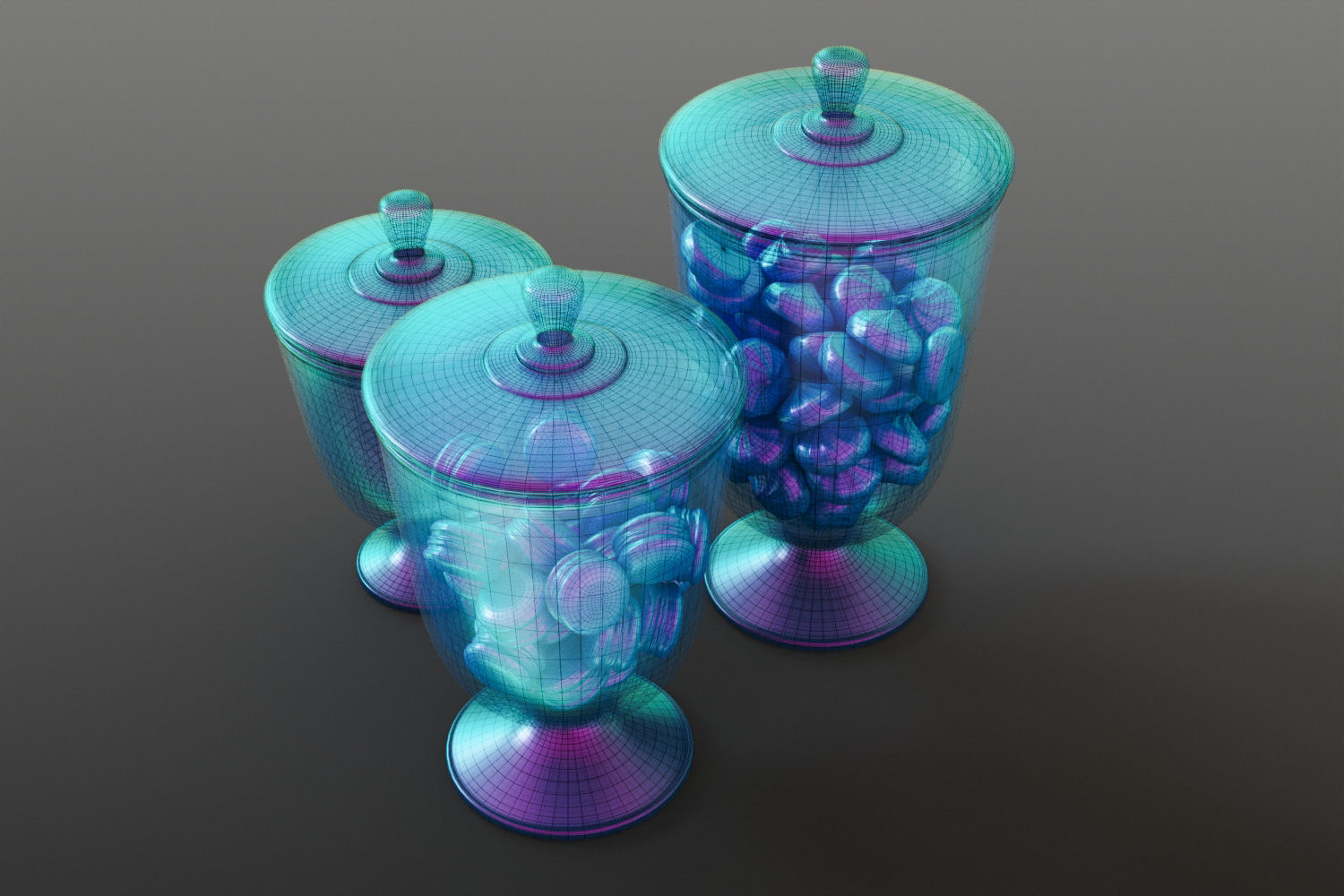 Macarons cookies jar 3D model_15