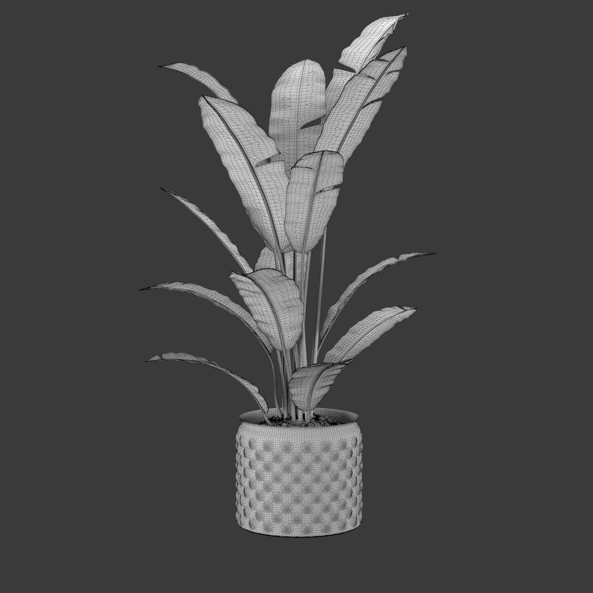 flower pot Low-poly 3D model_5