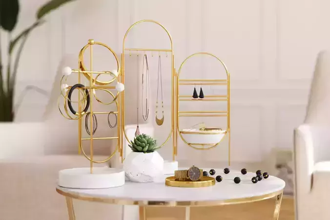 Gold jewelry tower