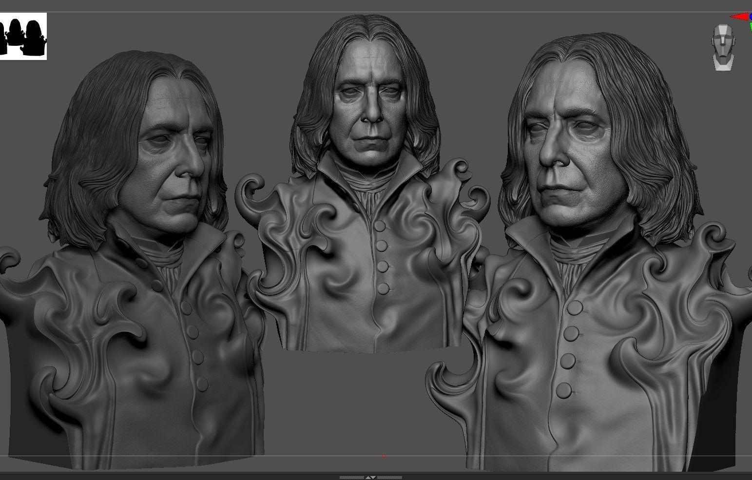 Severus Snape Bust 3D print model_7