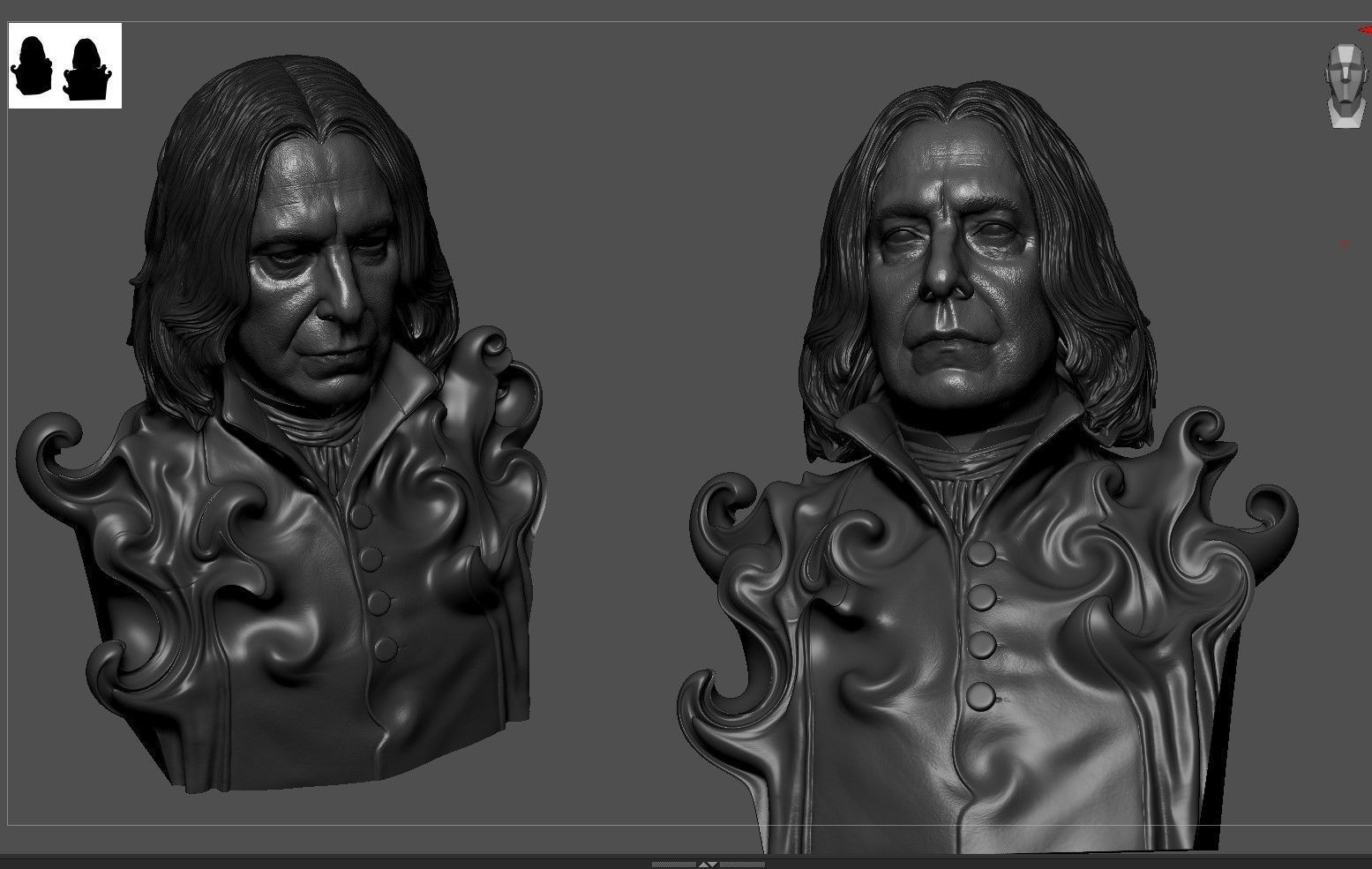 Severus Snape Bust 3D print model_8