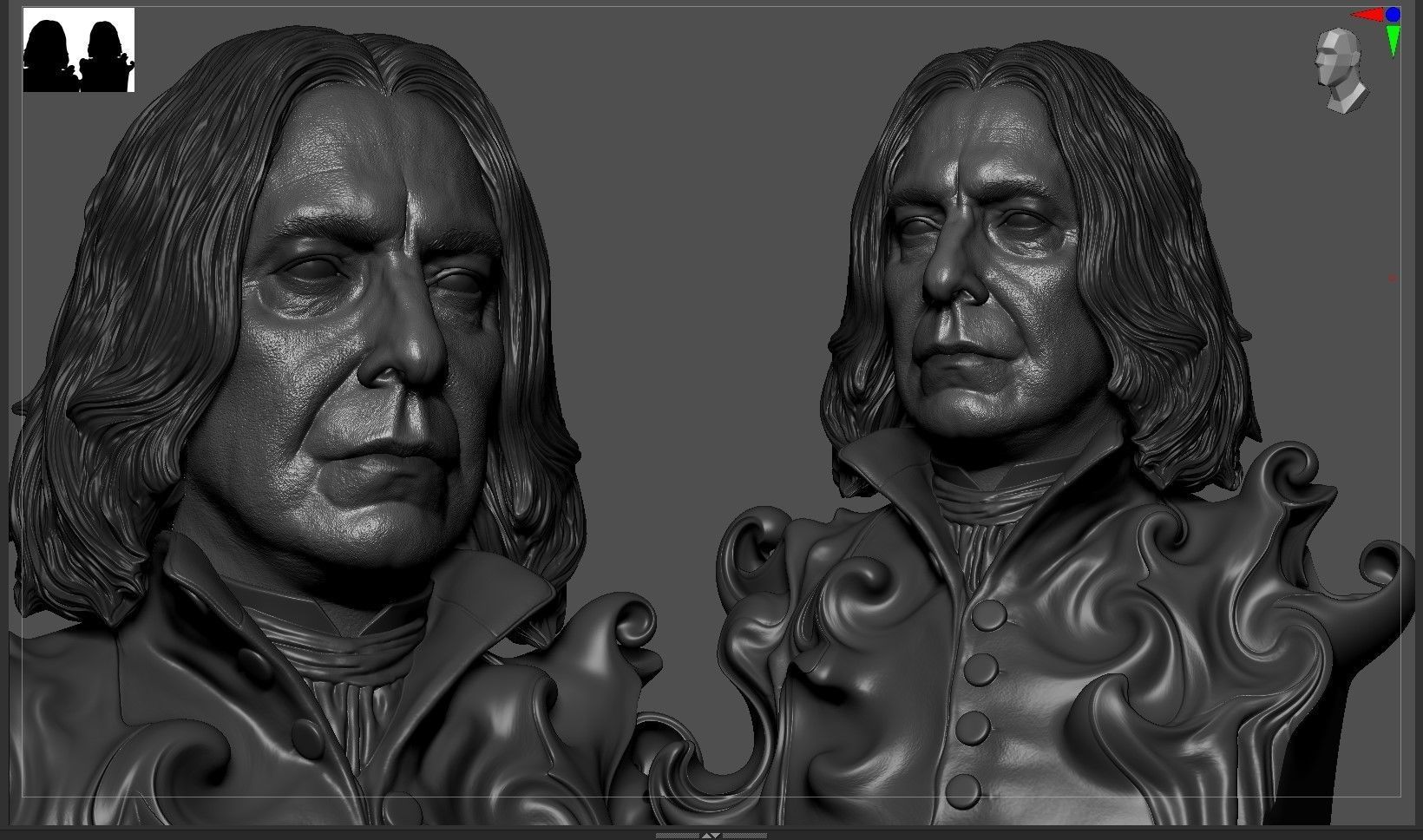 Severus Snape Bust 3D print model_12