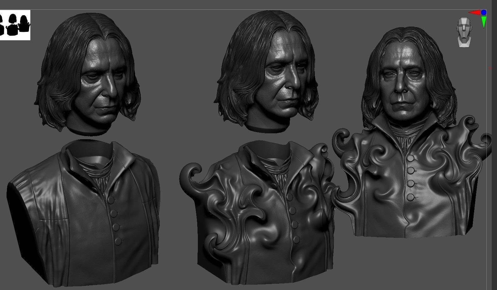 Severus Snape Bust 3D print model_13