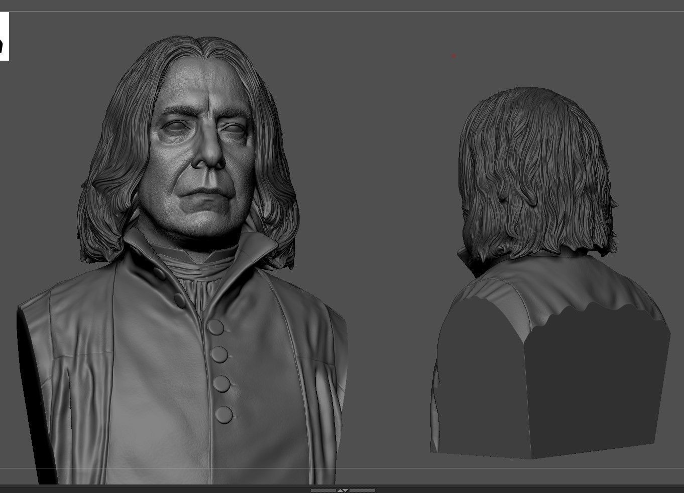 Severus Snape Bust 3D print model_9