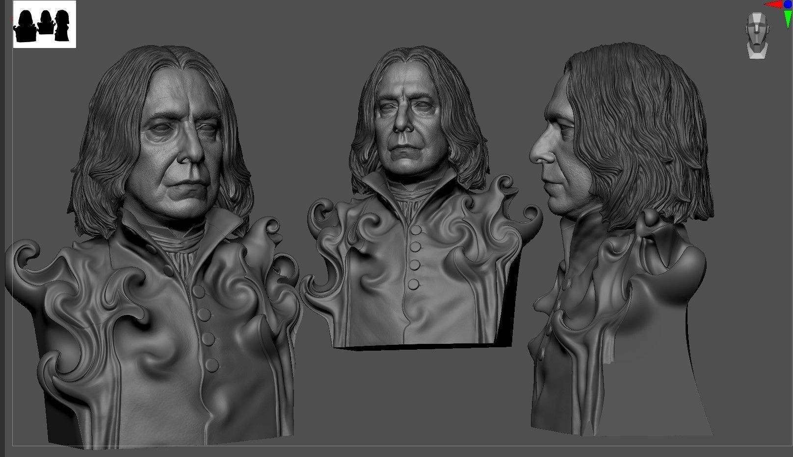 Severus Snape Bust 3D print model_10