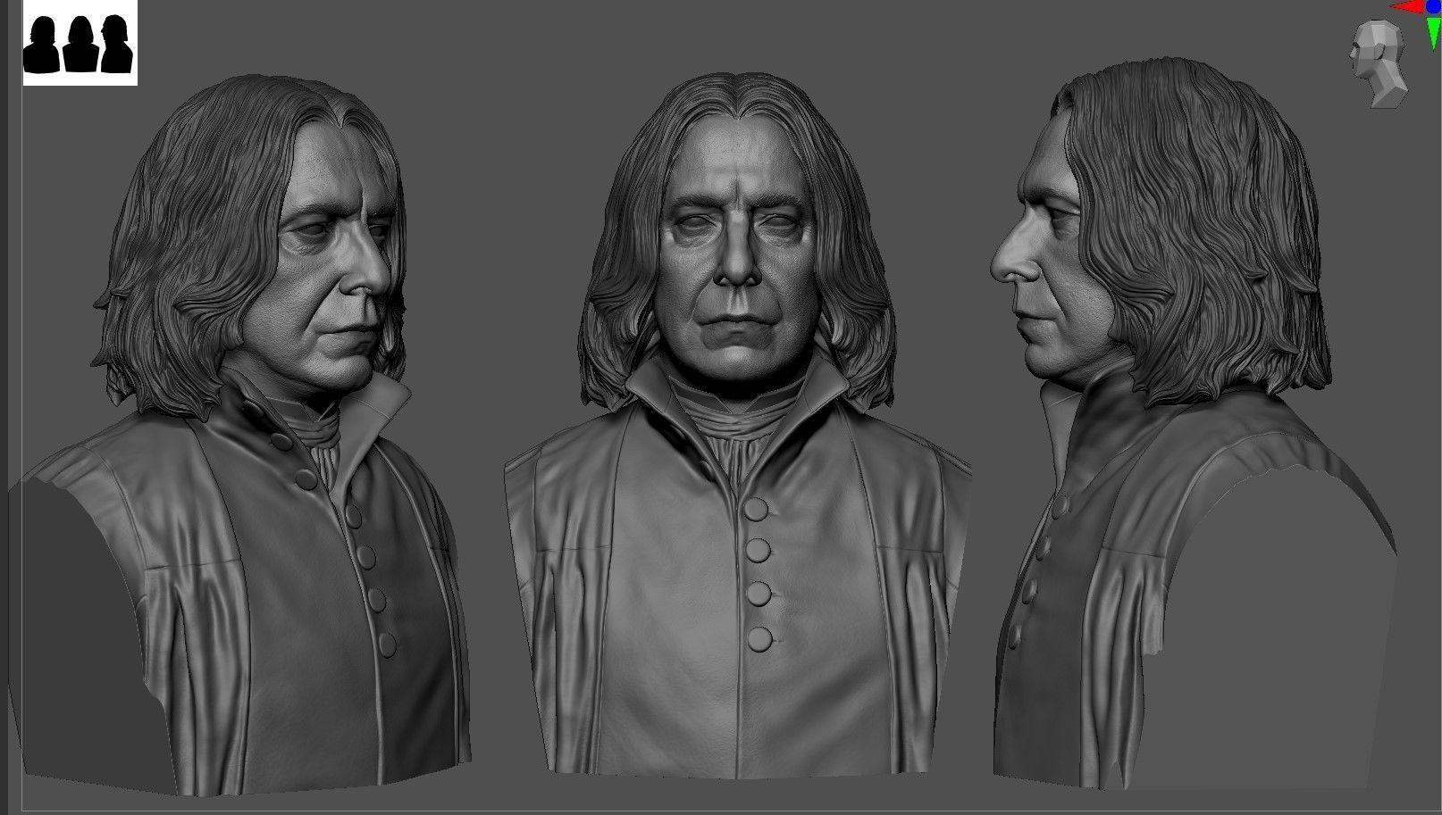 Severus Snape Bust 3D print model_5