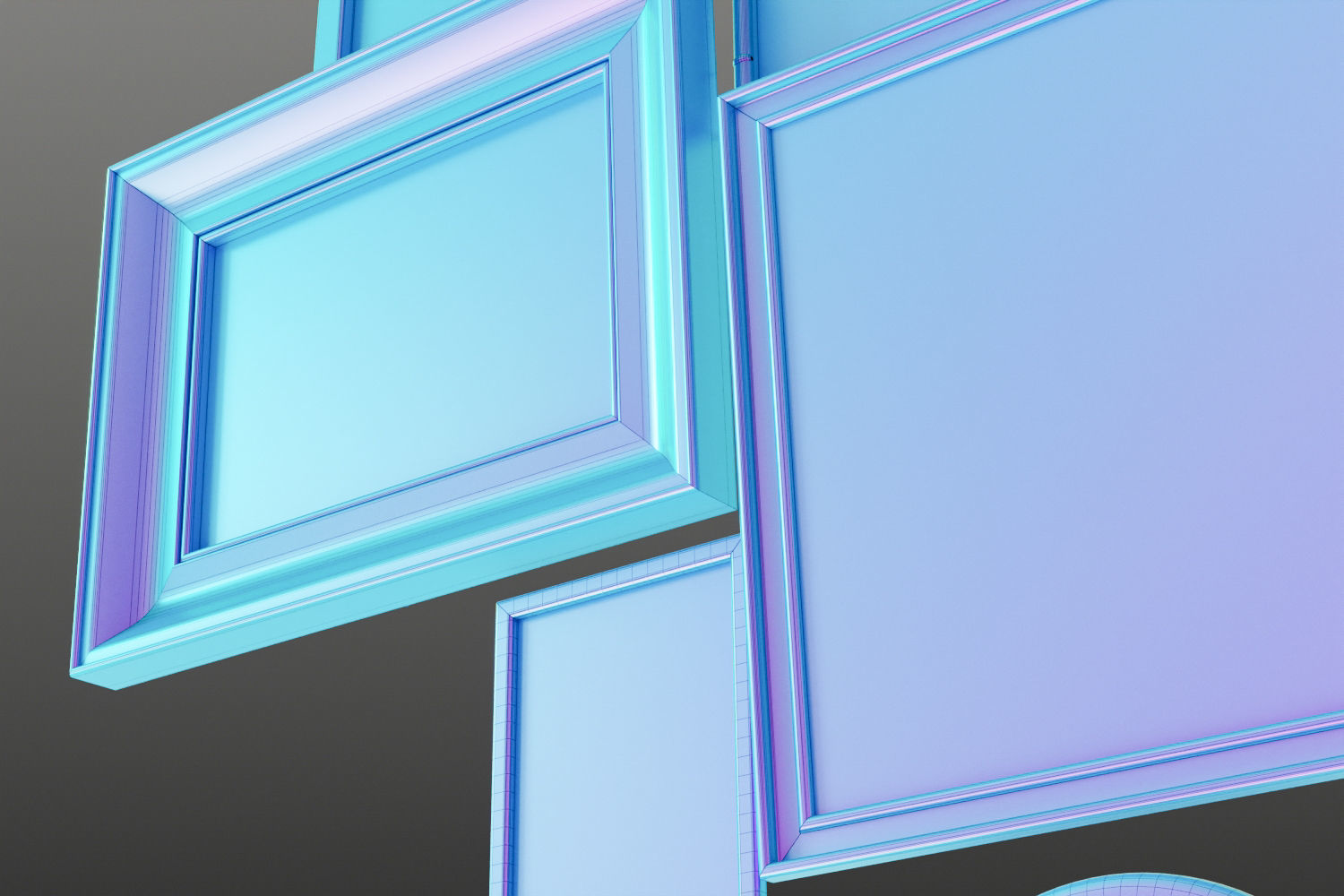 Picture frames on the wall 3D model_12
