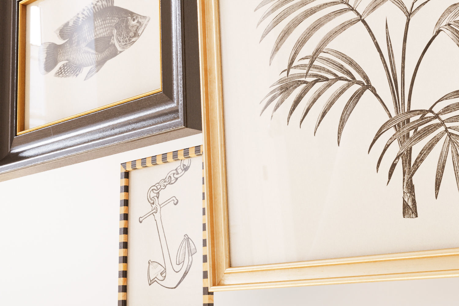 Picture frames on the wall 3D model_4