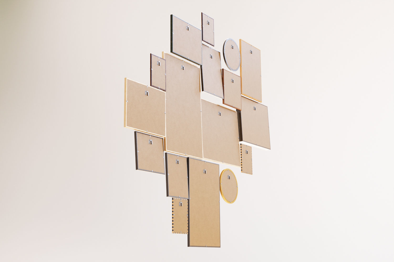 Picture frames on the wall 3D model_3