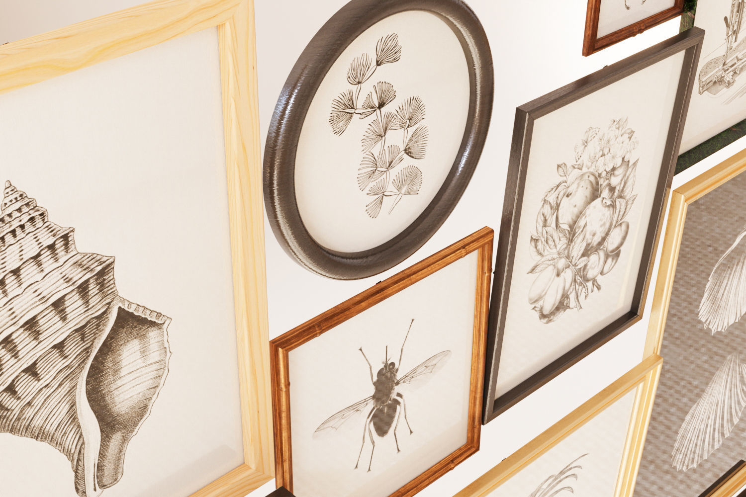 Picture frames on the wall 3D model_7