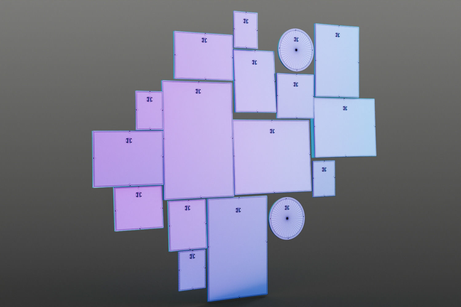 Picture frames on the wall 3D model_13