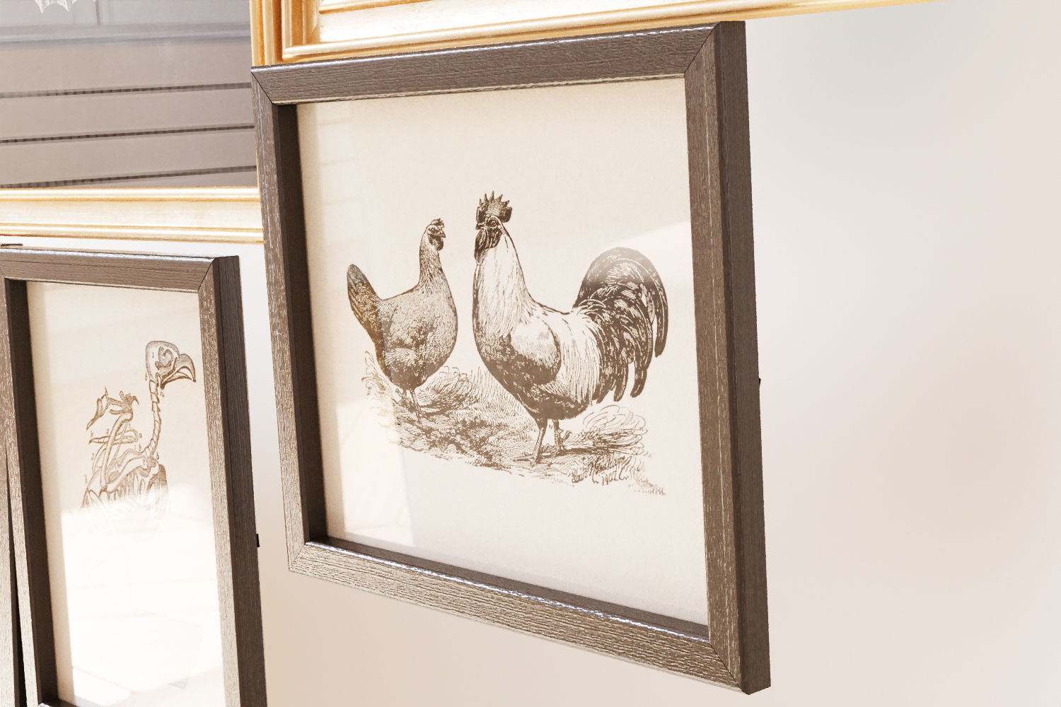 Picture frames on the wall 3D model_9