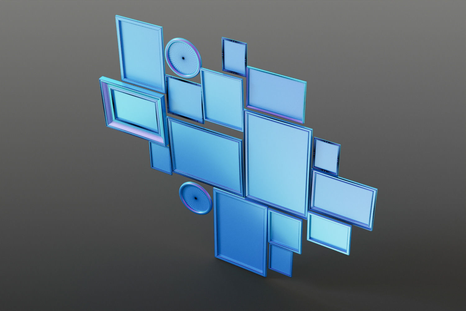 Picture frames on the wall 3D model_11