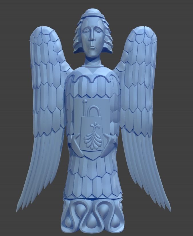 Guardian angel 15th century design 3D print model_12