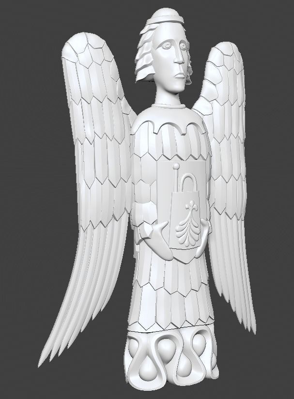 Guardian angel 15th century design 3D print model_4