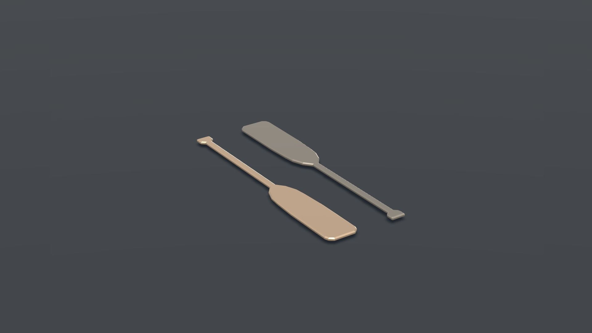 Canoe Low Poly pair of paddles Low-poly 3D model_2