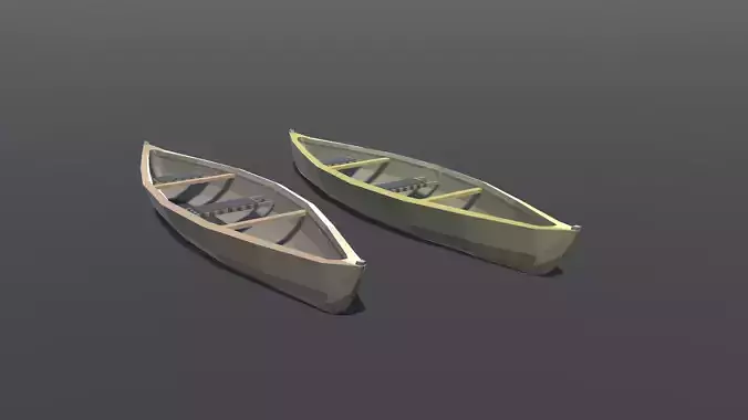 Canoe Low Poly pair of paddles