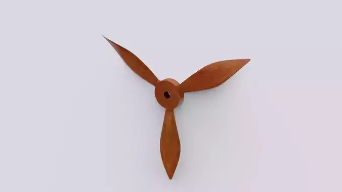 Fan 3D model wooden propeller