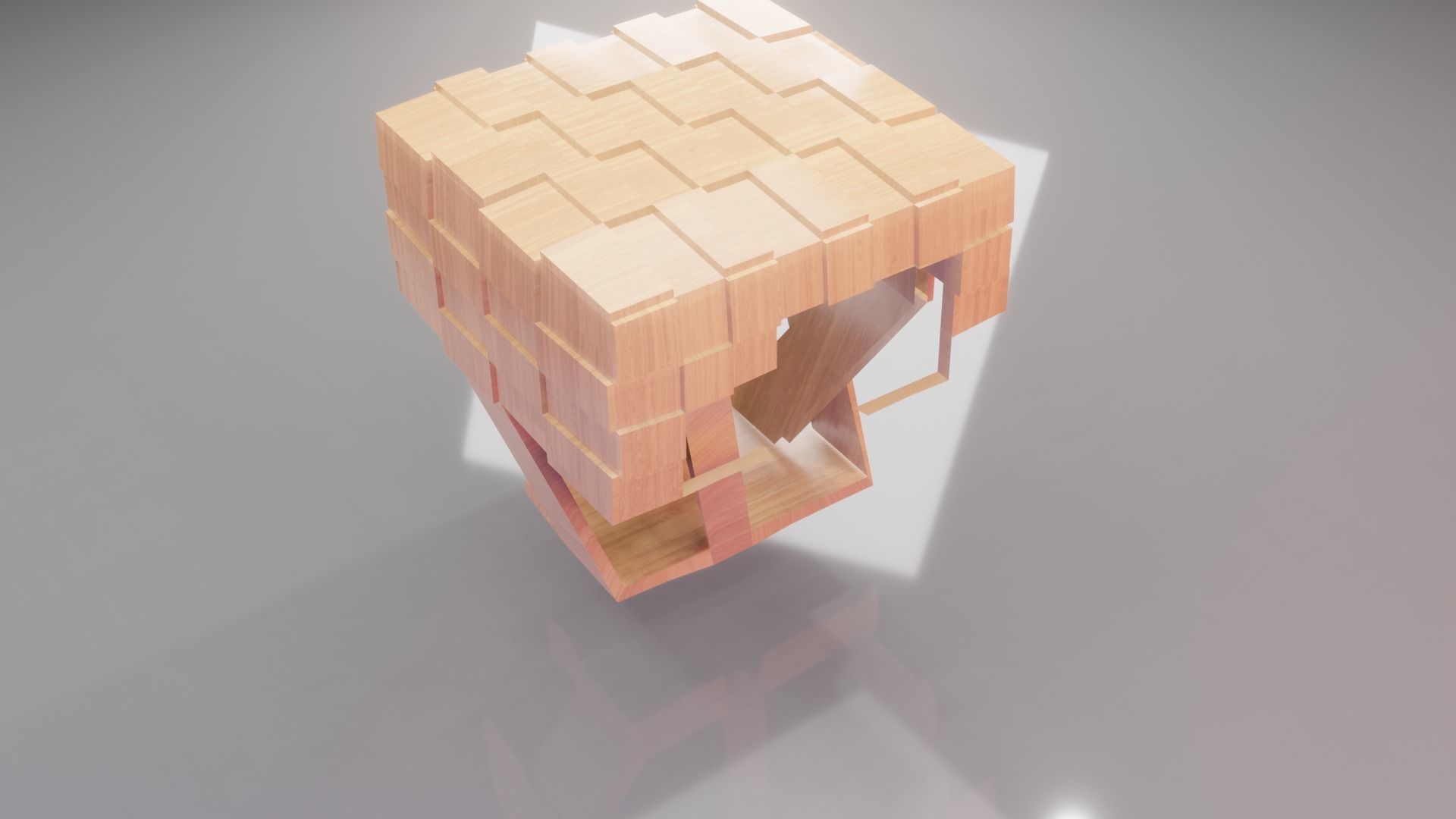 table2 cube in minecraft 3D model_2
