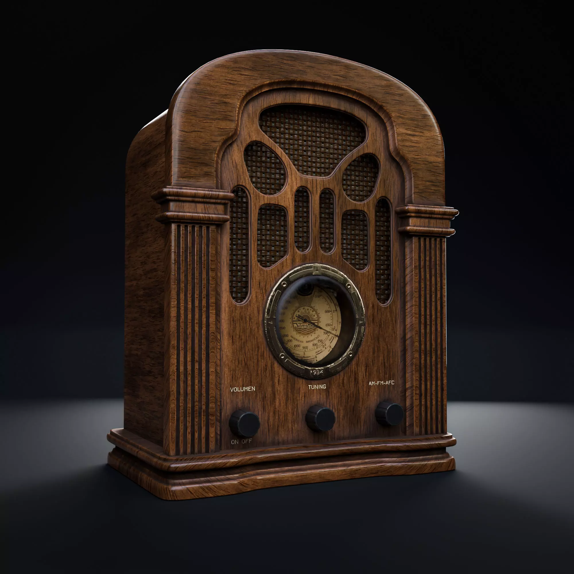 Old asset radio 3D model