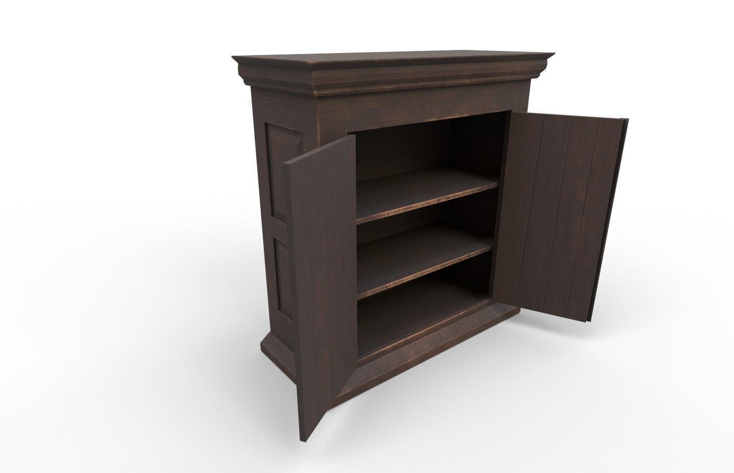 16th century basic cabinet Low-poly 3D model_4
