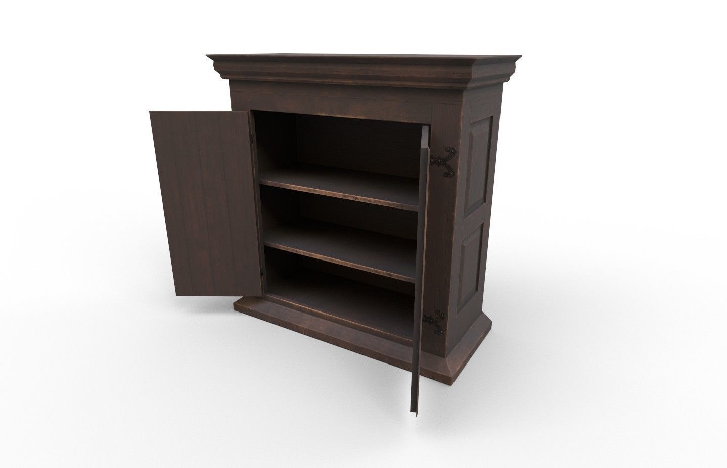 16th century basic cabinet Low-poly 3D model_5