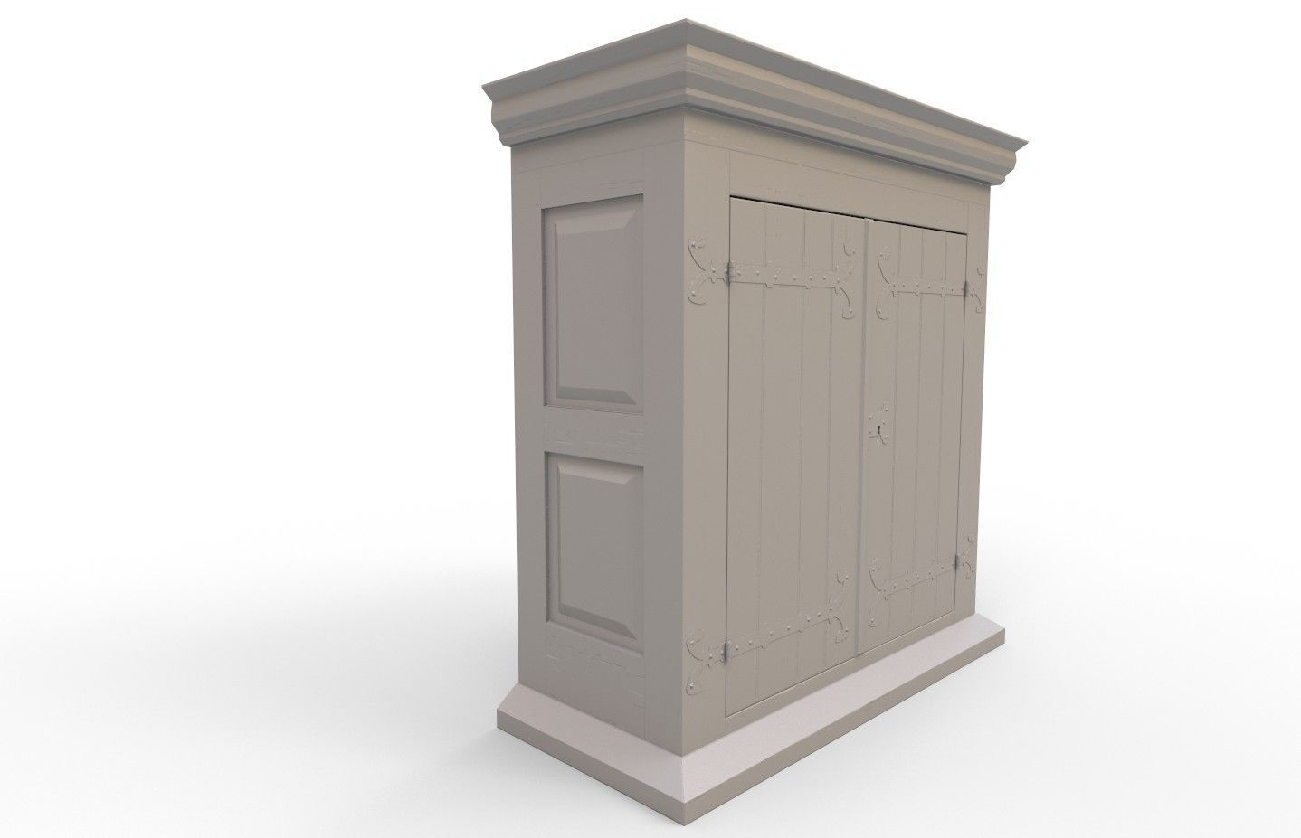 16th century basic cabinet Low-poly 3D model_33