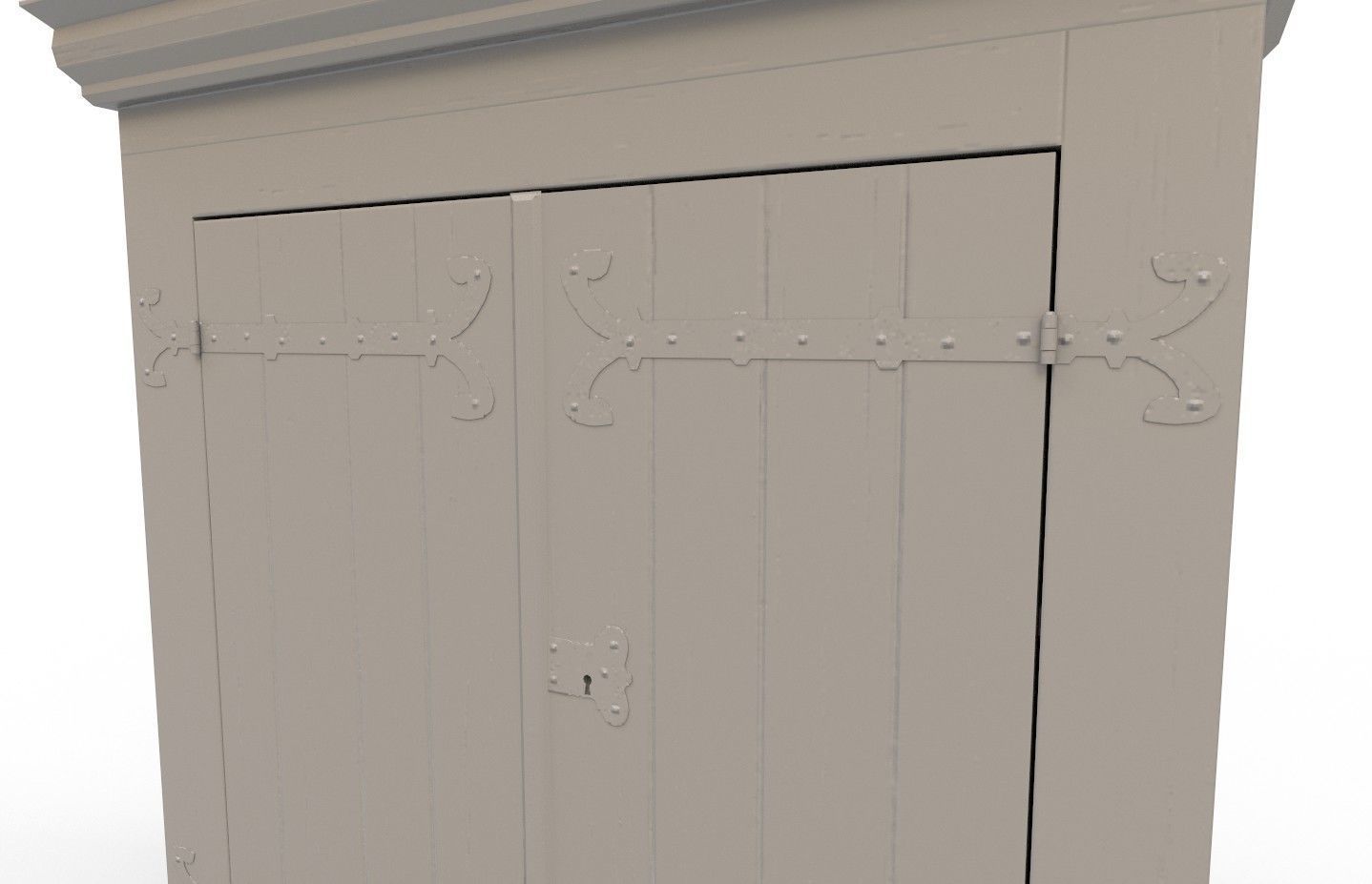 16th century basic cabinet Low-poly 3D model_35