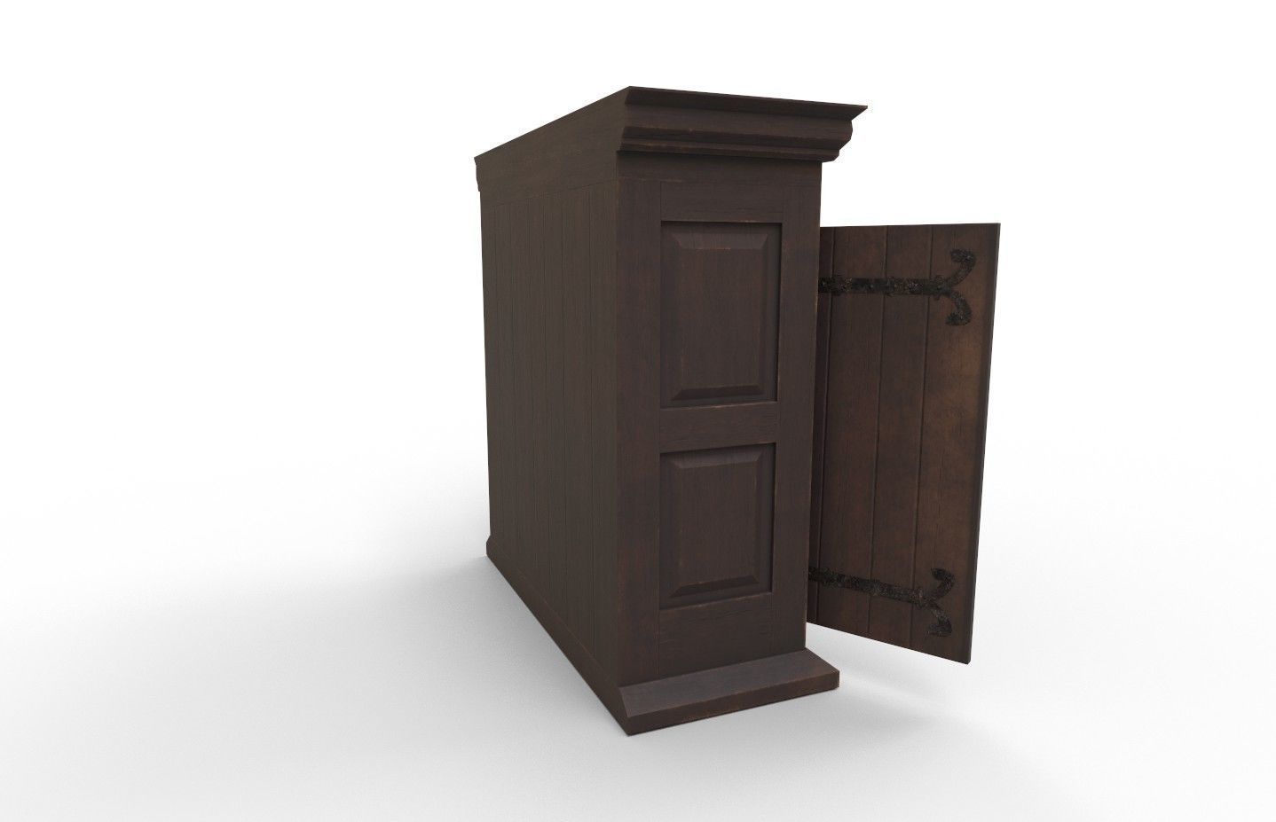 16th century basic cabinet Low-poly 3D model_6